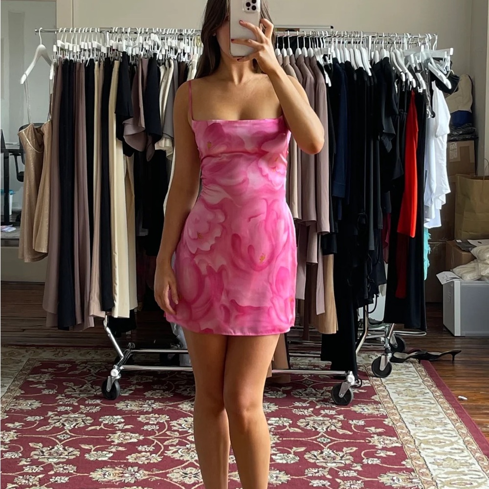 Mirror Palais S&M Micro Dress in Pink Tulip